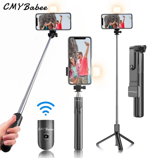 Cmybabee Selfie Stick, Tripod, 40In Retractable  with Remote, 2 Level Fill Light, Selfie Tripod for Iphone Android